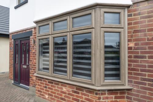 Pvc Grey Cedar Bay Windows
